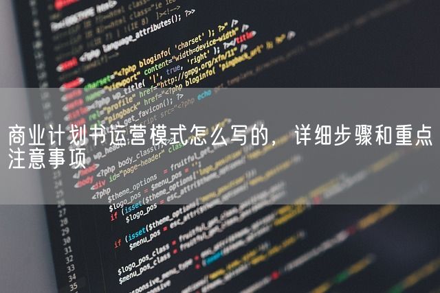 商業計劃書運營模式怎么寫的，詳細步驟和重點注意事項