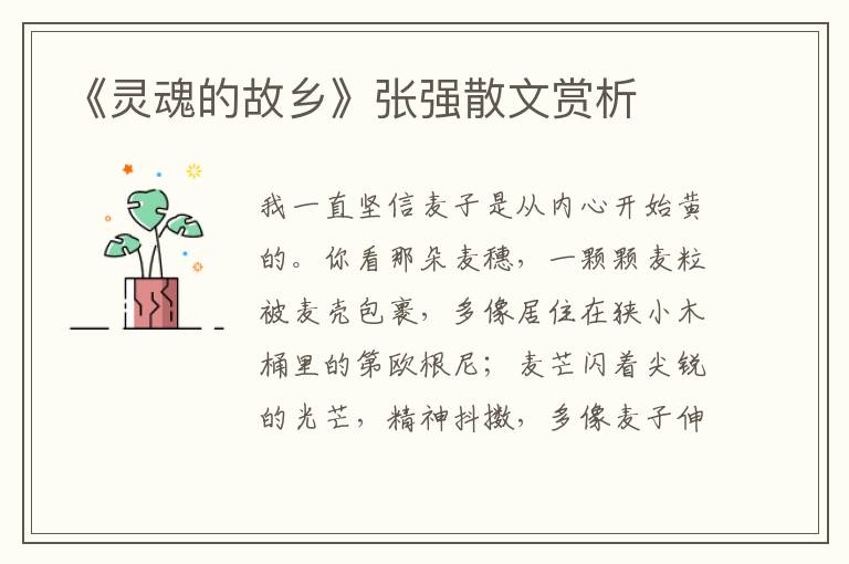 《靈魂的故鄉》張強散文賞析
