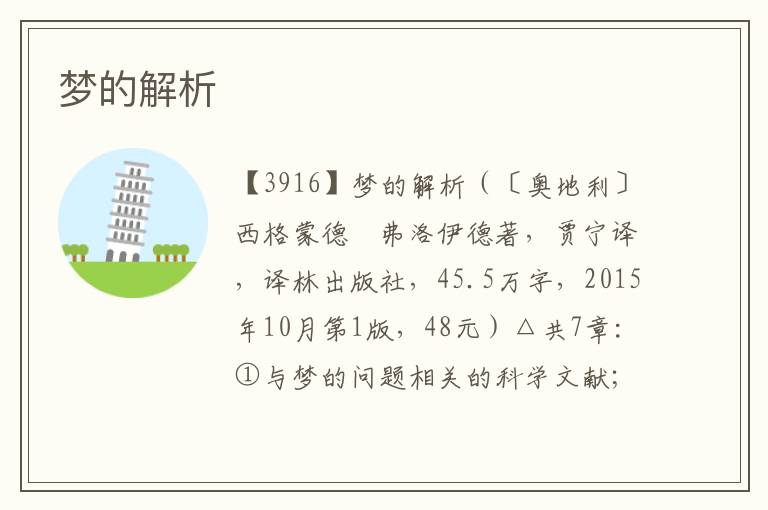夢的解析