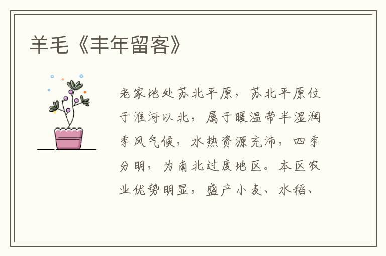 羊毛《豐年留客》