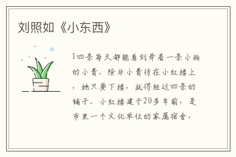 劉照如《小東西》